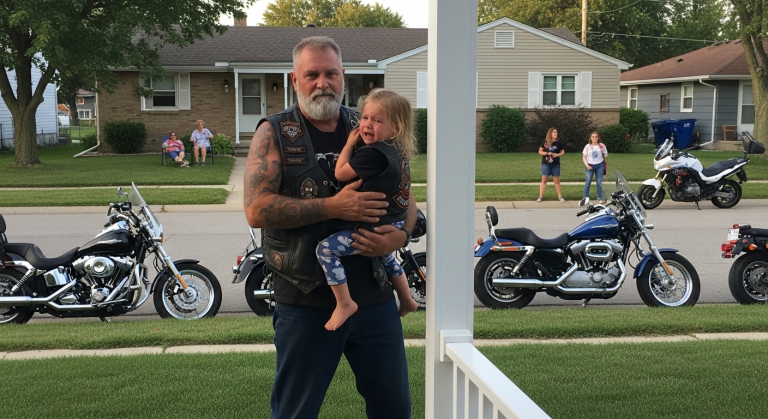 A szomszédok azt hitték, hogy egy könyörtelen motoros banda támadja a csendes utcájukat, de amikor a bejárati ajtó kitört, rájöttek, hogy egész idő alatt egy szörnyet figyeltek.