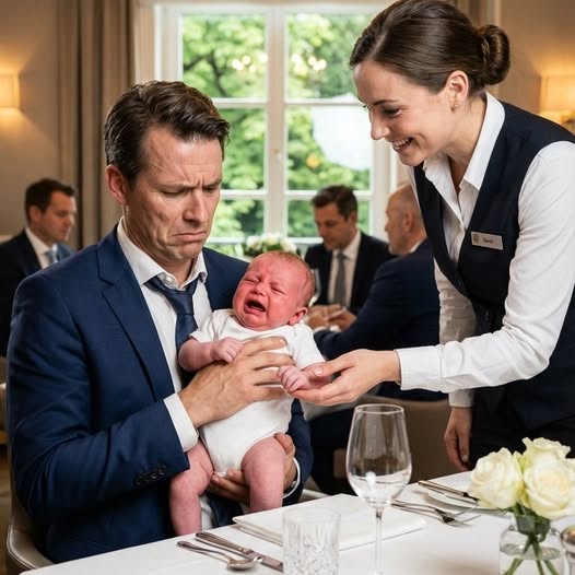 „Mindenki lenézte az özvegy apát, mert a babája nem hagyta abba a sírást az előkelő étteremben. De amit az a szerény pincérnő tett, mindannyiukat elhallgattatta, és örökre megváltoztatta az életüket…”