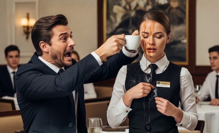 A kávé még forró volt, amikor az arcába csapódott.