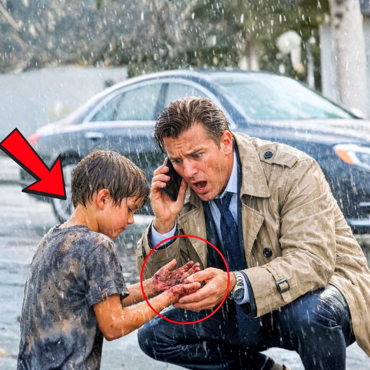 MILLIOMOS ESŐBEN TALÁLJA FIA SZÁMÁRA – ÉS MIUTÁN LÁTTA A FIÚ KEZÉT, HÍVTA A RENDŐRSÉGET