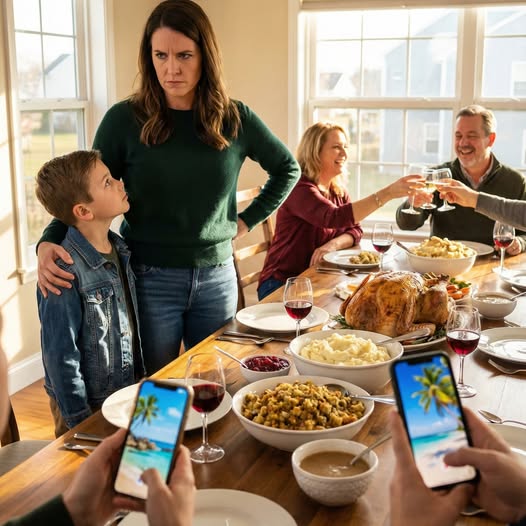A nővérem azt mondta a 10 éves fiamnak mindenki előtt: „Édesem, a hálaadás pulyka a családé” Néhányan kuncogtak. Nyugodtan felálltam, megfogtam a fiam kezét: “Menjünk haver.” A jövő héten közzétettem a Bahama-szigeteki utazásunk fotóit – első osztályú, üdülőhely, sznorkelezés. 23 000 dollár összesen. A nővérem pánikba esett: „Hogy engedheti meg magának ezt?!” Azt válaszoltam: „Egyszerű – szüneteltettem a jelzáloghitel fizetését.”