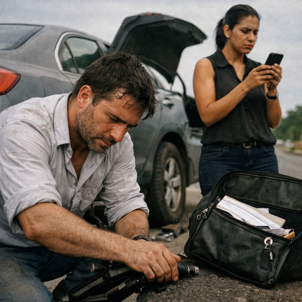 Megállt gumit cserélni, és nem tudta, hogy ez a nő lesz a bíró, aki eldönti a sorsát.