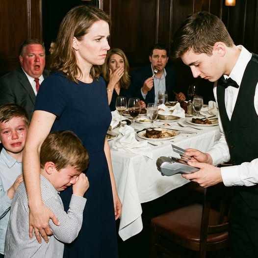 „Gyerekeid akkor esznek, miután a felnőttek végeztek” – mondta a nagybátyám, és eltolta a tányért a 6 éves ikreimtől, miközben az unokatestvérem tinédzserei homárt és pecsenyét kaptak. Mosolyogtam: “Semmi gond.” Megvártam, amíg mindenki desszertet rendel, aztán felálltam: “Kérlek, ellenőrizze… Csak a 7. táblázathoz. A többi külön van.” A nagybátyám arca elfehéredett, amikor a pincér azt mondta: “Uram, a kártyája elutasításra került. Ez 847 dollár lesz…