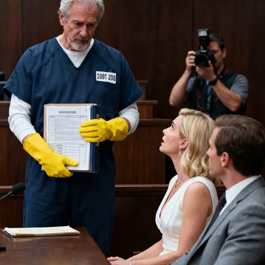 Az ügyvédje félbehagyta a tárgyalást, de a portás leejtette a felmosórongyát, és azt mondta: „Én megvédem.” Mindenki nevetett… amíg fel nem fedezték az igazi titkát.