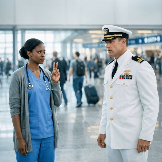 „Egy újonc fekete ápolónő titkos jelet adott egy SEAL parancsnoknak a repülőtéren – aztán a kórház vezérigazgatója lefagyott”…