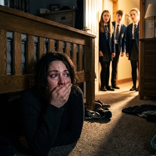 A szomszédom folyton azt állította, hogy látja a lányomat otthon iskolaidőben, ezért úgy tettem, mintha dolgozni mennék, és elbújtam az ágy alá. Percekkel később lépteket hallottam a folyosón.