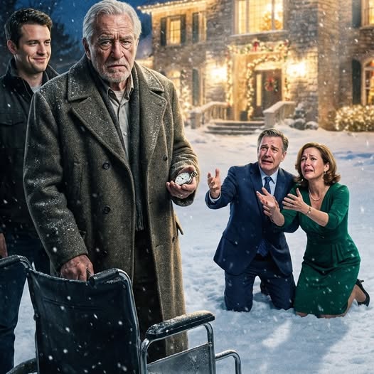 Karácsonykor anyukám rákiáltott a kerekesszékhez kötött nagyapámra: „Haszontalan vagy – tűnj el!” Apa megütött, amiért megvédtem, és a hidegbe dobott minket. Percekkel később nagyapa felállt, és azt mondta… térden állva könyörögtek.