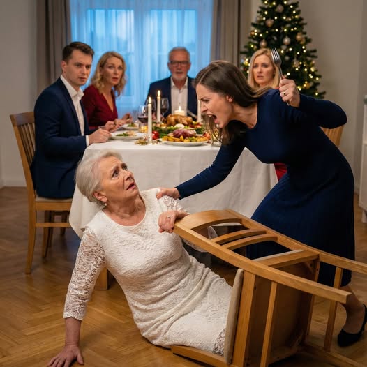 Egész nap karácsonyi vacsorát főztem a családnak. Amikor végre leültem a férjem mellé, a lánya meglökött, és morgott: „Ez a hely az anyámé.” Lenyeltem a büszkeségemet, és vártam, hogy a férjem megvédjen… de ő csak annyit mondott, hogy ne üljek oda többet. A többiek tovább ettek, úgy tettek, mintha mi sem történt volna. A fiatalságomat, az erőfeszítéseimet, az egész életemet ennek a családnak adtam. És abban a pillanatban teljesen tisztán megértettem valamit: itt az ideje, hogy megtudják, ki is vagyok valójában.