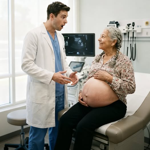 Egy 66 éves nő azzal az állítással ment el a nőgyógyászhoz, hogy kilenc hónapos terhes —😱💔😲 de amikor az orvos megvizsgálta, megdöbbent a látottakon.