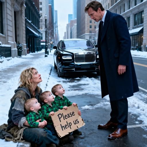 Egy milliomos meglátja volt barátnőjét, amint az utcán koldul három gyerekkel, akik pontosan úgy néznek ki, mint ő – ami ezután történik, az összetöri a szívedet.