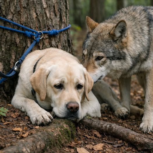 Egy férfi kivitte a kutyáját az erdőbe, és egy fához kötözte, abban a reményben, hogy megszabadul tőle. De senki sem tudta elképzelni, mit fog tenni a kutyával a farkas 😱😨