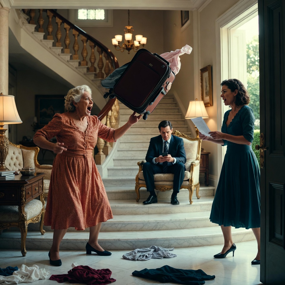 Takarodj a házamból, te aranyásó! – kiáltotta Doña Gloria, és lehajította a bőröndömet a lépcsőn. A ruhák szétszóródtak a márványpadlón.