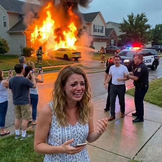 Az évfordulóm alatt milliárdos szüleim egy sportkocsival ajándékoztak meg. Másnap a férjem bejött az irodámba, és követelte a kulcsokat, mondván: „Ez a sportkocsi az enyém.” Amikor visszautasítottam, dühösen elhagyta az irodát. Néhány órával később nevetve felhívott: „Égettem fel álmai sportkocsiját.” Rohantam a házhoz, de amikor megérkeztem, nem tudtam visszatartani a nevetésemet, mert az autó, amit felgyújtott,…