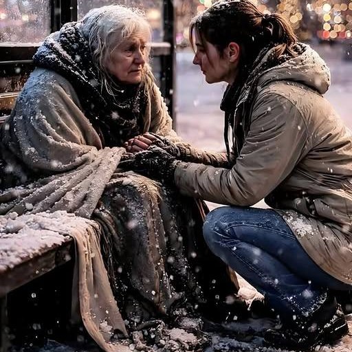 Meghívtam egy hajléktalan nagymamát a kis otthonomba karácsonyra – pár nappal később egy öltönyös férfi kopogott az ajtómon