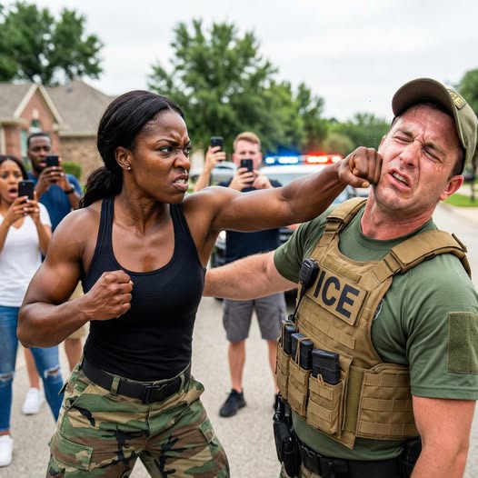 „Az ICE ügynökei egy fekete nőt vettek célba – megdöbbenve, amikor visszavág, ő a Delta Force tagja”…