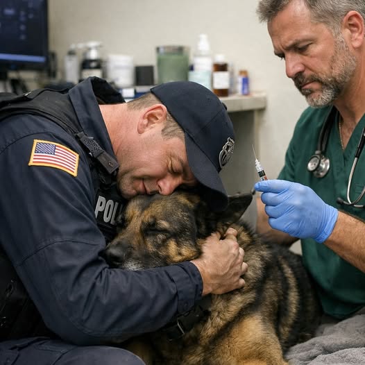 Egy rendőr lehajolt, és átölelte szolgálati kutyáját, miközben az állatorvos már az utolsó injekciót készítette elő számára. Ám az utolsó pillanatban a kutya olyasmit tett, amitől mindenki megdermedt a szobában. 😲😱