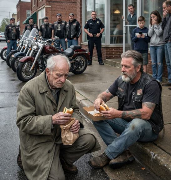 Egy idős férfit arra kértek, hogy fényes nappal hagyja el a járdát – de amikor egy bőrruhás idegen szó nélkül leült, senki sem volt felkészülve arra, ami ezután következett.