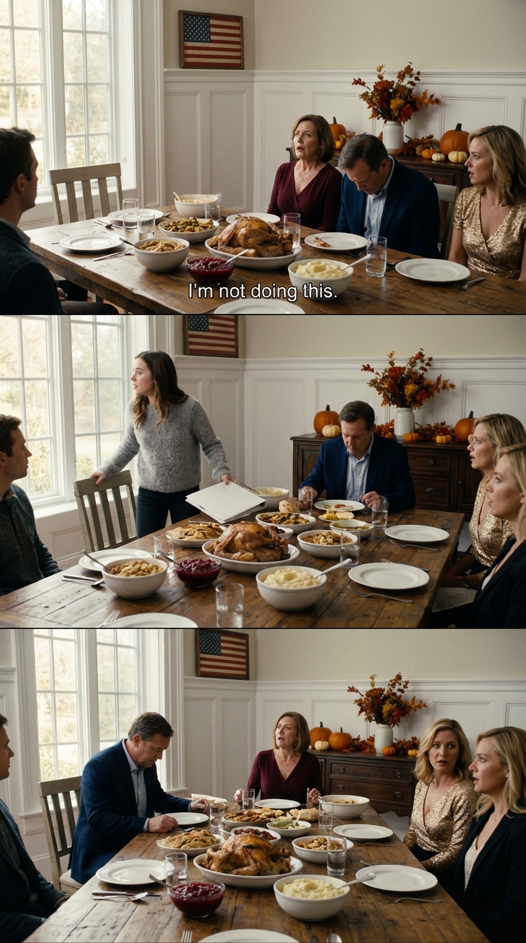 A szüleim minden rokonnak azt mondták, hogy egyetemista lemorzsolódott és szégyenfolt vagyok, miközben minden családi összejövetelen dicsérték a nővérem jogi diplomáját, és sosem fogták fel, mit építettem csendben hét éven át, mígnem hálaadás napi vacsoránál felugrott egy hír a nagybátyám telefonján, és az asztalnál ülők lassan felém fordultak, hogy rám bámuljanak.