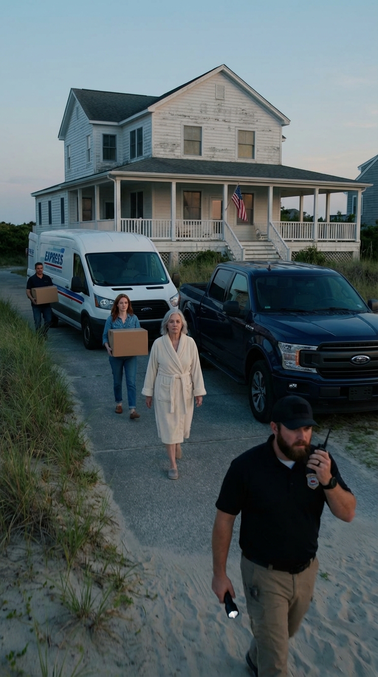 Éppen a tengerparti házamban pihentem, amikor hajnali 5-kor megszólalt a biztonsági riasztó, és az őr közölte, hogy a menyem megérkezett a költöztetőkkel, azt állítva, hogy övé a ház, ezért nyugodtan megkértem, hogy engedje be – mert hamarosan meglepetésben lesz része.
