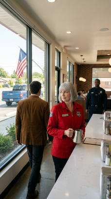 „A gyerekeim kiraboltak, és 60 évesen pincérnőként dolgoztam. Minden nap megosztottam az ebédemet egy reszkető öregemberrel. Egyik nap a fiam belépett, és nevetve mondta a »vesztesésemen«: »Szánalmasan nézel ki.« Hirtelen négy testőr rontott be, az öregember felállt, a fiamra mutatott, és mondott valamit, amit senki sem tudott elképzelni! Minden megváltozott!”