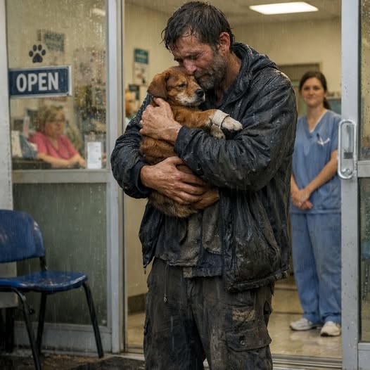 Amikor először megláttam, azt hittem, csak egy újabb árnyék, aki a hideggel küzd a járdán. Elhanyagolt szakálla volt, nedves ruhája, és egy elnyűtt takaró lógott a vállán. Mellette egy szakadt kartondoboz alatt egy barna szőrű kiskutya remegett; sántított a lába, és a szemeiben olyan mély szomorúság ült, amilyet rég nem láttam.