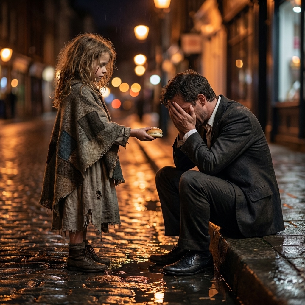 ANCHE TU PIANGI PERCHÉ HAI FAME… LA POVERA BAMBINA HA CHIESTO AL MILIONARIO E LUI…