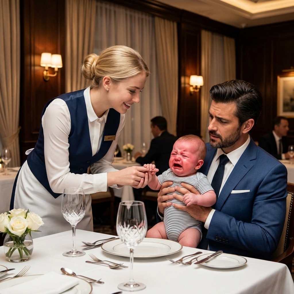 Il pianto di un bambino ha paralizzato il ristorante più esclusivo… quello che ha fatto questa umile cameriera ha lasciato tutti in silenzio e ha cambiato per sempre il destino di un milionario.